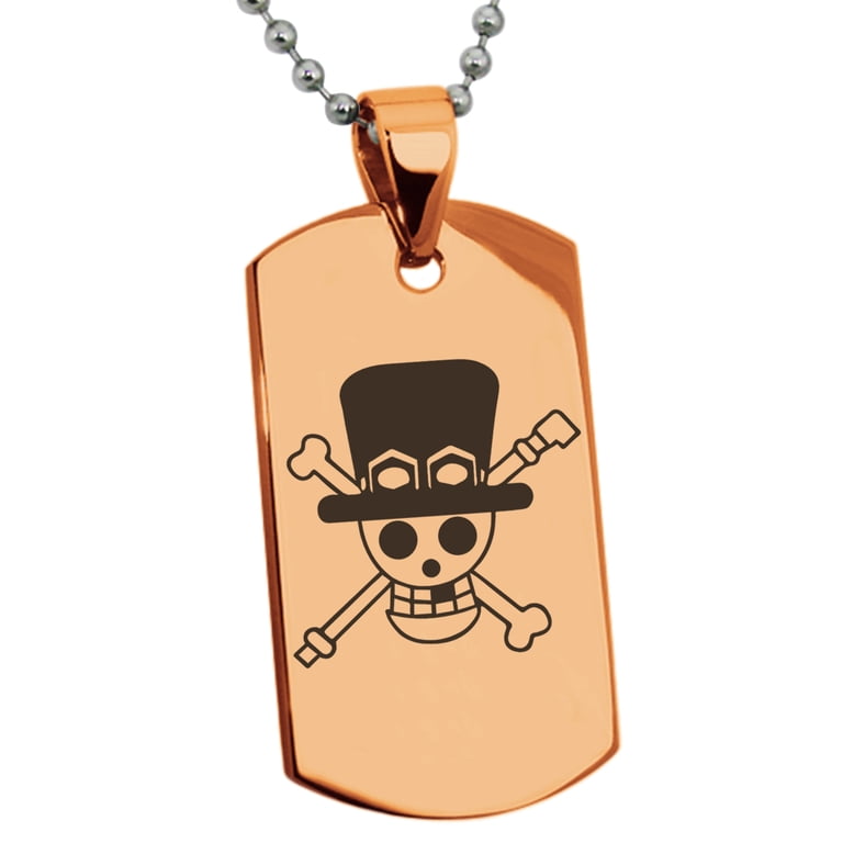 Tioneer Stainless Steel One Piece Sabo Pirate Skull Flag Engraved