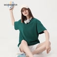 thumbnail image 3 of Nouveaux T-Shirts en Coton Uni pour Femmes, Vert Foncé, Surdimensionnés, Décontractés, Doux, Unisexes, Manches Courtes, Tops d'Été Rouges TG, 3 of 6