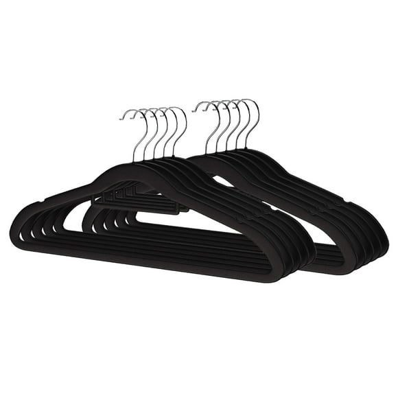 Binwennn 10 Pack Velvet Coated Hangers Home Non Shoulder Friendly Mark Clothing Organizer For Garment Care Stick on Hooks for Hanging Purse Hooks