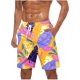 thumbnail image 1 of Pantalones Cortos para Hombre de Cintura Elástica con Bolsillos Pantalones de Playa de Impresión Casual, Poliéster Ligero de Moda para la Primavera Verano Al Aire Libre Y el Uso Diario, 1 of 4