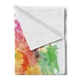 thumbnail image 2 of Rainbow Mandala Soft Flannel Fleece Blanket, Outline Style Mandala Motif with Hearts Paisleys on Color Splash Background, Cozy Plush for Indoor and Outdoor Use, 60" x 80", Multicolor, by Ambesonne, 2 of 5