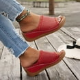thumbnail image 4 of Dakaela Sandales Orthopédiques Compensées pour Femmes 2025 Respirantes Été Bout Ouvert Chaussures Décontractées Rouges 9.5, 4 of 8