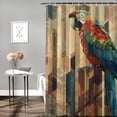 thumbnail image 2 of Orinice Parrot Bathroom Decor Set Colorful Luxurious Polyester Fabric Fashion Shower Curtain Set with Hooks 60x72, 2 of 7