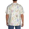 thumbnail image 3 of Balery Flower Rabbit Camisa Casual de Manga Corta con Botones para Hombre, Texturizada, Estilo Cubano, para Playa, Verano-X-Large, 3 of 5