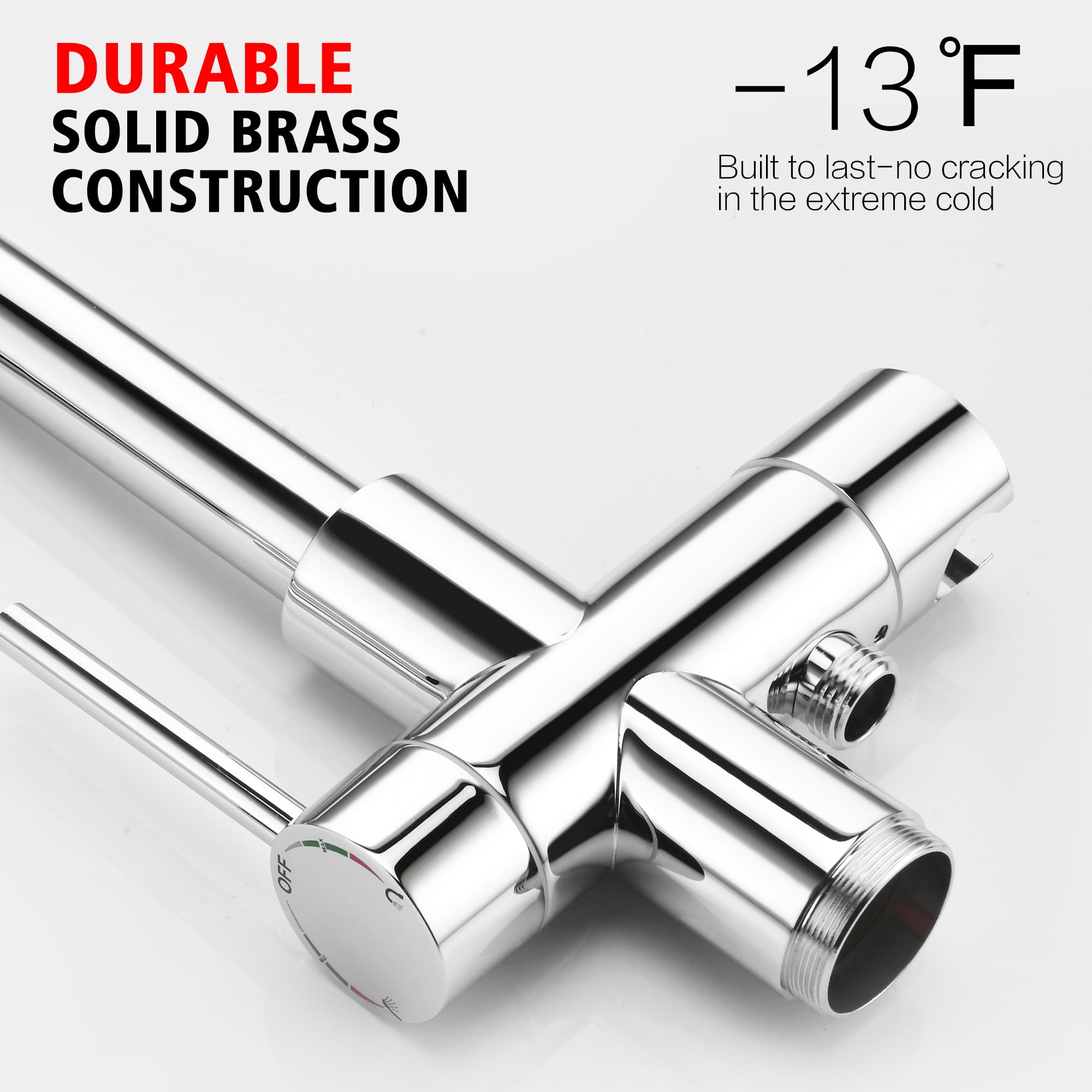 sumerain Freestanding Bathtub Faucet with Hand Shower, Floor Mount Tub Faucet Brass Single Handle High Flow Chrome