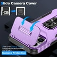 thumbnail image 6 of TECH CIRCLE for iPhone 17 Pro Max TPU+PC Hybrid Armor Case [Slide Camera Cover][Built-in Ring Holder Kickstand] Military Grade Full Body Shockproof Rugged Dual-Layer Protective,Purple, 6 of 8