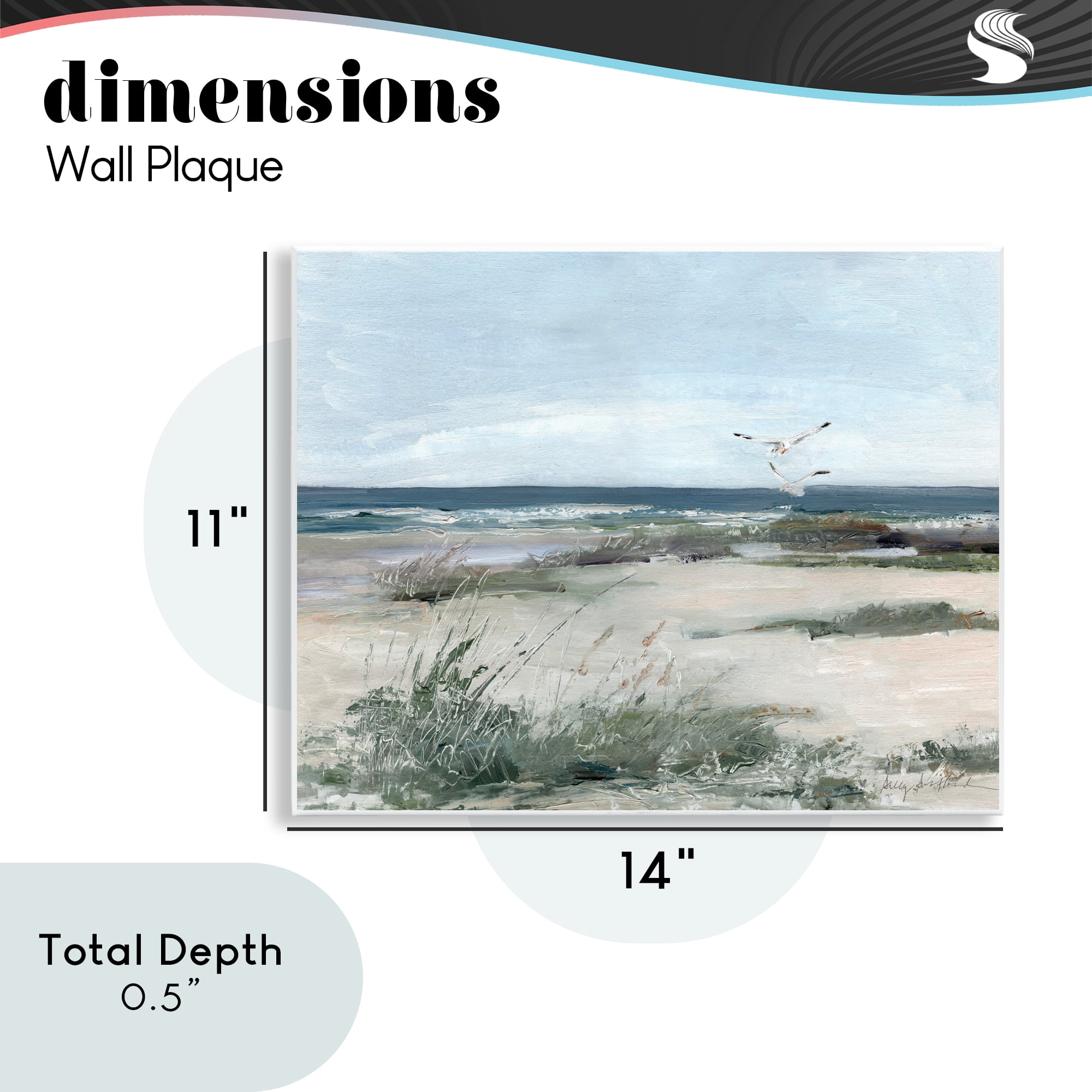 Stupell Industries Seagull Pair over Waves Wall Plaque Art, design by Sally Swatland