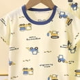 thumbnail image 5 of NIEWTR 2T 3T 4T 5T Kids Summer Clothes Girls Boys Short Sleeve Pullover & Comfy Shorts Set Soft Pajamas Loungewear for Daily and Sleep(A-Blue,12-18 Months), 5 of 5