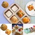 thumbnail image 4 of Bewildely Molde para pasteles y magdalenas, bandeja para cupcakes antiadherente cuadrada de 6 cavidades, utensilios para hornear de acero al Herramientas y accesorios para hornear, 4 of 6