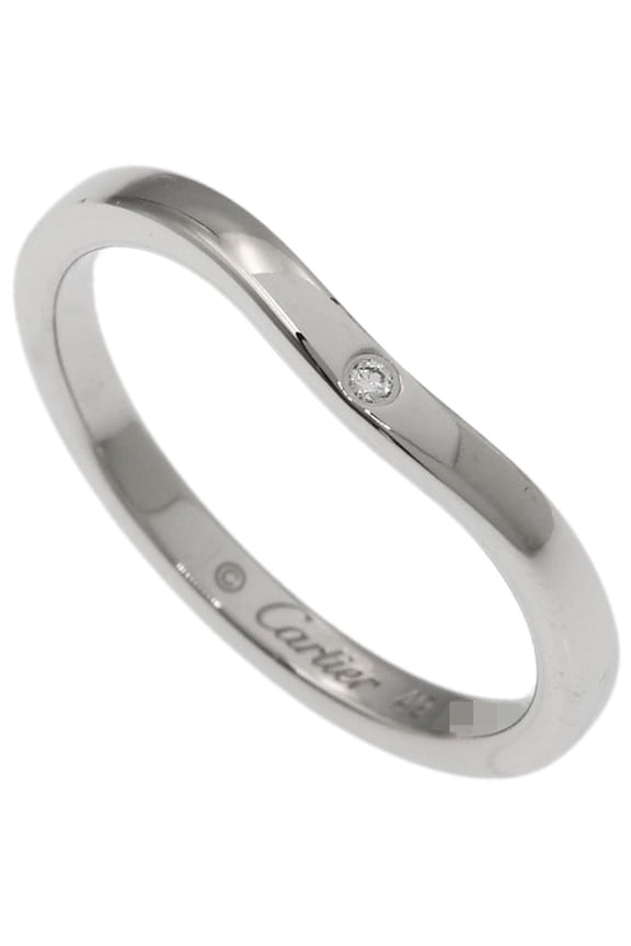 Pre-Owned Cartier Ballerina Curve 3P Diamond Ring #49 Platinum PT950 Women's CARTIER