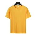 thumbnail image 2 of ZCFZJW Men's Muscle T Shirts Stretch Short Sleeve Bodybuilding Workout Casual Slim Fit Basic Crew Neck Athletic Tee Shirts Tops Yellow XXXL, 2 of 4
