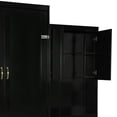 thumbnail image 6 of Queen Size Murphy Bed Wall Bed with Desk and Vanity, Multifunctional Queen Size Murphy Cabinet Storage Bed with Cabinets for Guest Room Office, Espresso, 6 of 8