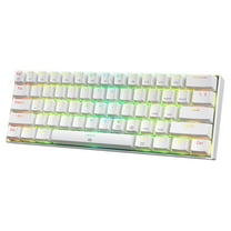 Redragon K630 Dragonborn 60% Wired RGB Gaming Keyboard, 61 Keys Compact Mechanical Keyboard with Tactile Blue Switch, Pro Driver Support, White