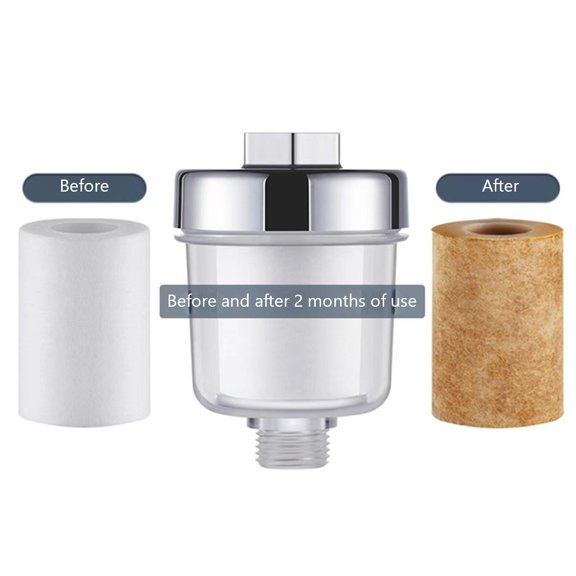 2pcs Shower Head Replacement Filter  – Large Capacity PP Cotton Shower Filter with Removable Head, Reduces Chlorine and Sediment Home Use Water Purification System (white filter cartridges)