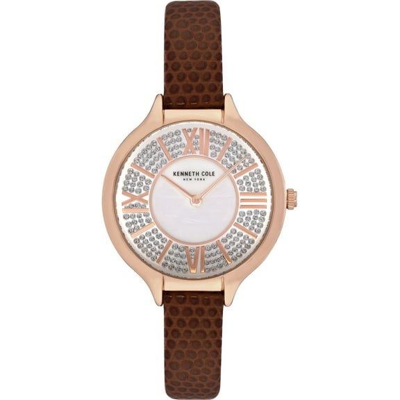 Women's Kenneth Cole Rose Gold Crystalized Dial Watch KC51054006