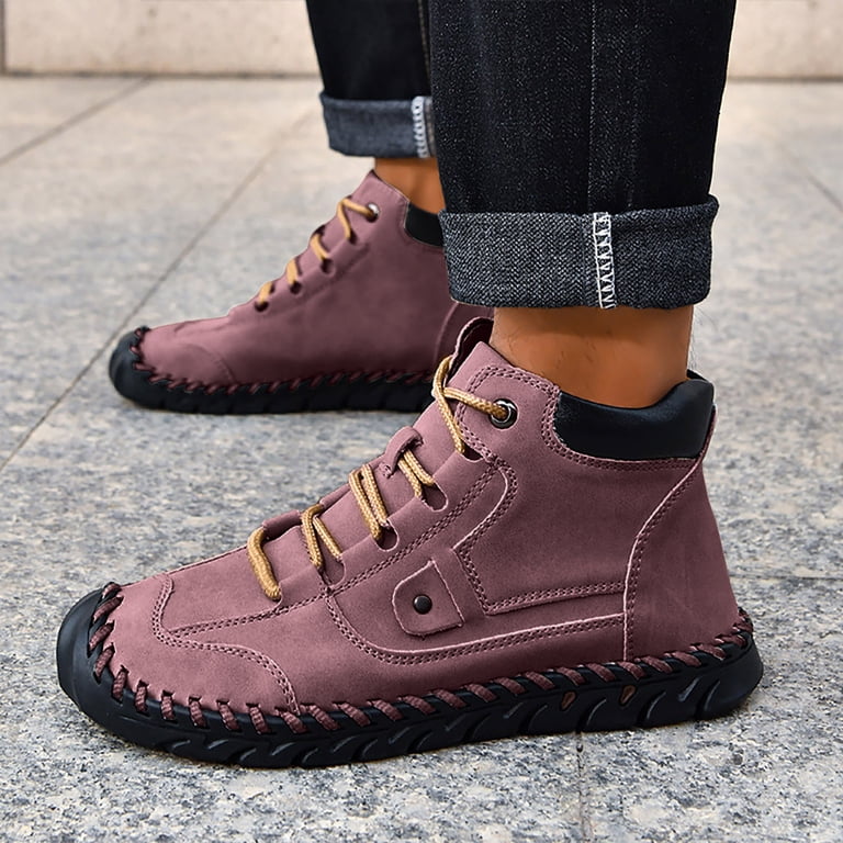 Mens Chukka Boots Non Slip Casual Leather Shoes Lightweight  display picture 3