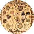thumbnail image 1 of Ahgly Company Indoor Round Abstract Brown Modern Area Rugs, 4' Round, 1 of 4