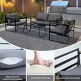 thumbnail image 3 of PATIOEASY 4 Piece Patio Furniture Set,Patio Conversation Set All-Weather Outdoor Sectional Sofa Set with Table & Cushion, Outdoor Seating Set for Backyard Balcony Porch Garden-Gray, 3 of 9