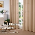 thumbnail image 3 of PinesC Tan Linen Curtains for Living Room 84 Inch Length 2 Panels Set, Burlap Textured Thick Light Filtering Window Drapes for Farmhouse Home Decor, 52 Inch Wide Each Panel, 3 of 5