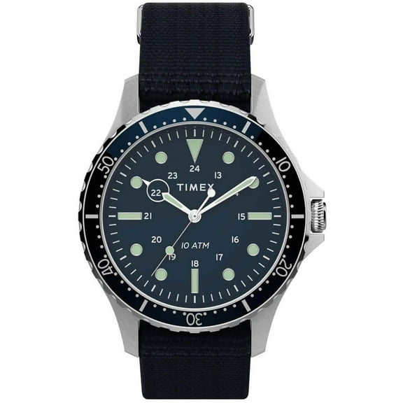 Timex TW2T75400VQ Men's Navi XL Blue Dial Fabric Strap Watch