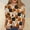 Beige #027, variant on Halloween Shirts for Women Spider Bat Print 3/4 Sleeve Cute T-Shirt Witch Hat Loose Fit Crew Neck Funny Horror Tees S