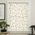 thumbnail image 4 of Elegant Floral Semi Sheer Curtains Drapes for Living Room,Bedroom,French Doors Window 54 Inches Long,Watercolor Yellow Purple Blue Spring Botanical Rod Pocket Chiffon Curtain Drapery Voile Panel, 4 of 6
