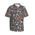 thumbnail image 3 of Xecao Wildflowers print Hawaiian shirt - a stylish short-sleeve button-down for men, perfect for casual beach and tropical outings., 3 of 9