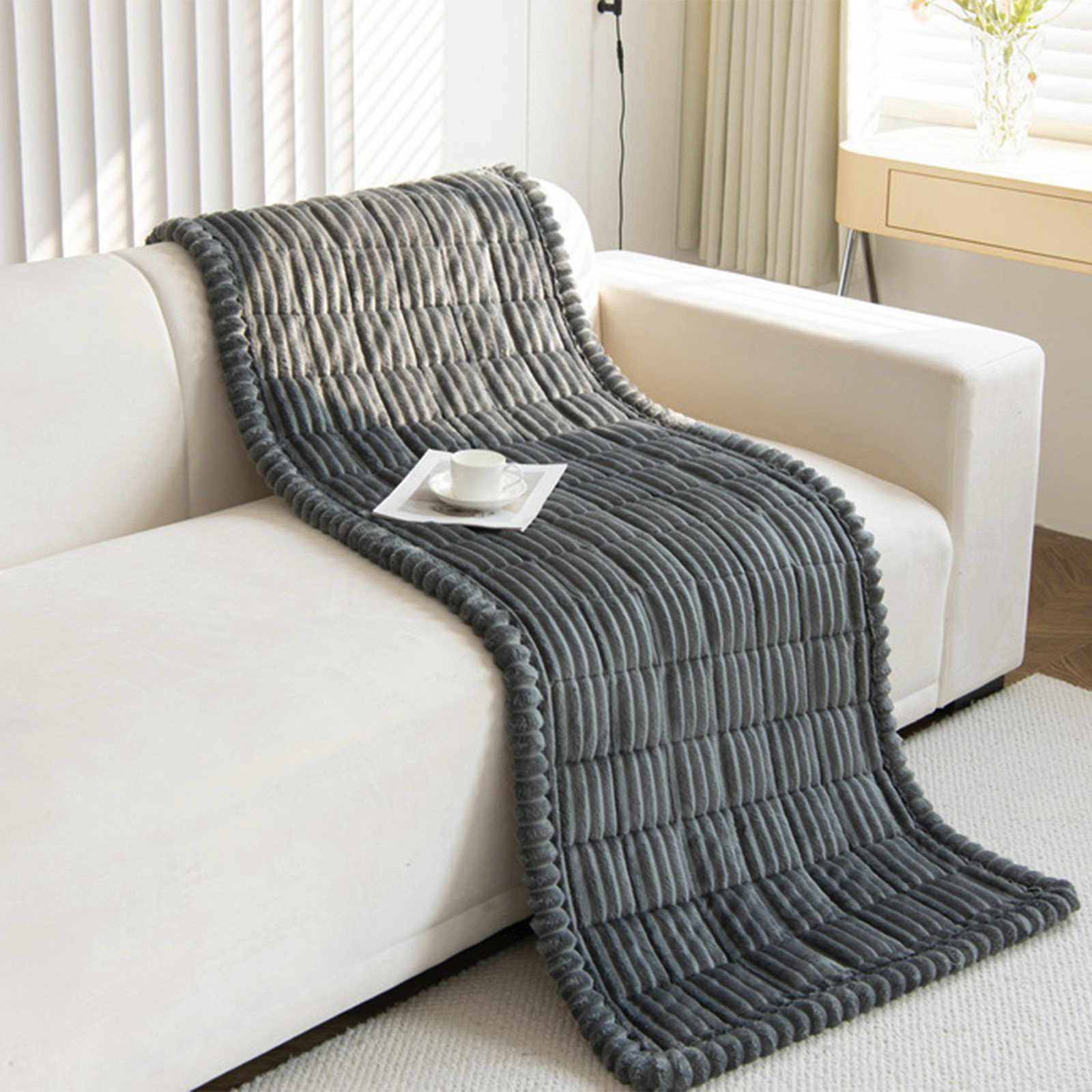kchsji Sofa Cushion Cover, Soft Non Slip Fuzzy Couch Protector for Dogs and Pets, Washable Thick Furniture Slipcover Cushion, Durable Anti Pilling Couch Pad for Living Room Sofa Bed and Home Decor