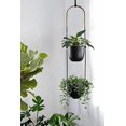 thumbnail image 3 of Modern Metal Hanging Planter for Indoor Outdoor Plants with Hook 2 Tier Boho Wall and Ceiling Flower Pots Baskets Holder Home Office Decor(Black), 3 of 6