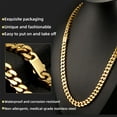 thumbnail image 4 of Italian Solid 18k Gold Over 925 Sterling Silver Chain Necklace for Men Women, 3.5mm, 5mm Diamond Cut Cuban Link Chain, Sturdy & Shiny & Not Easy to Fade & Comfortable 16 18 20 22 24 26 Inch, 4 of 6
