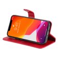 thumbnail image 5 of Case for iPhone 13 Mini Zipper Pocket Wallet Leather Case Magnetic Closure Flip Cover - Red, 5 of 5