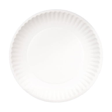 Assiettes en Papier Économiques Blanches 9 Po, Non Revêtues 100un/unité, 12 Unités/caisse