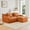 Orange, variant on Alvantor Loveseat Sofa with Reversible Ottoman 83" W Teddy Boneless Couch Modern Deep Seat Cloud Loveseat for Living Room Orange