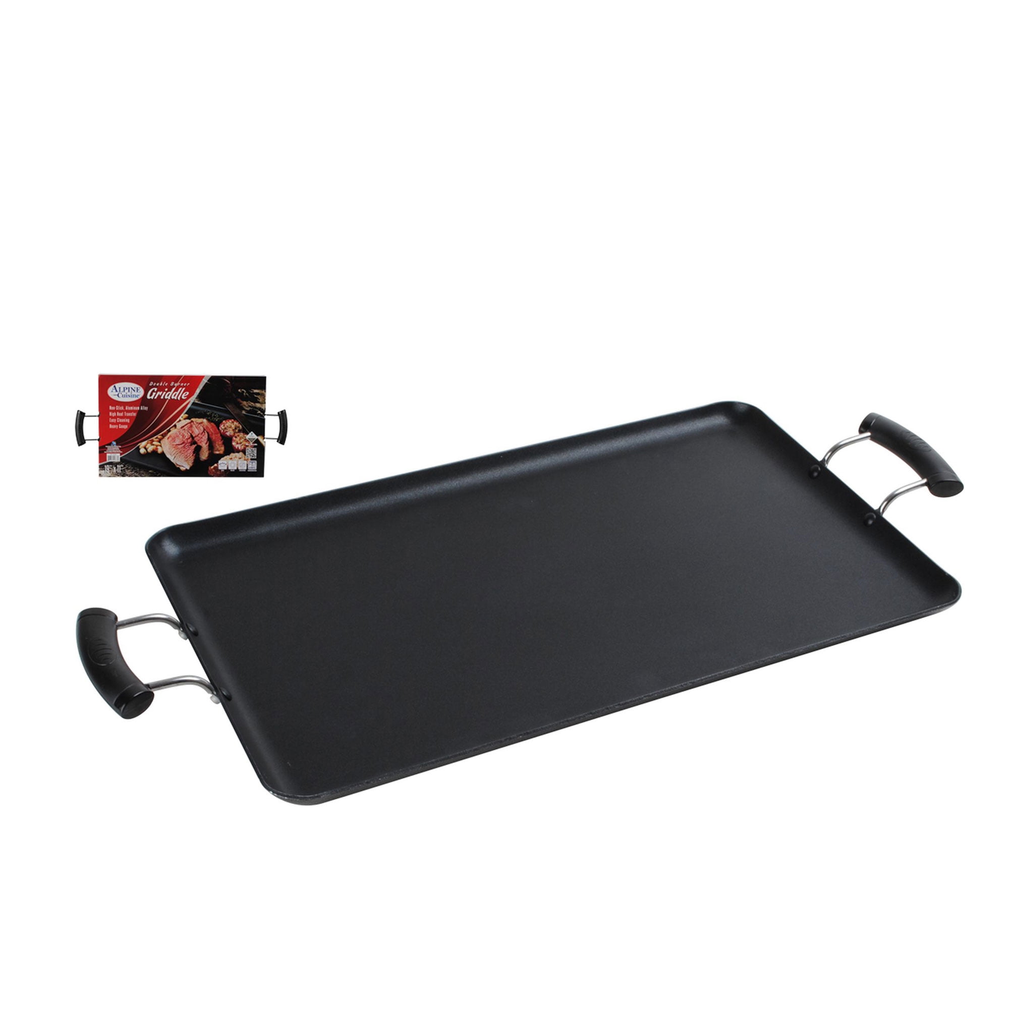Alpine Cuisine 08-1038A 19 by 11 Inch Aluminum Nonstick Cooking Griddle, Gray