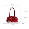 thumbnail image 2 of AJGRHE Women's Fashion Cute Polka Shoulder Handbag Tote Bowler Bag for Women, Casual Shoulder Handbag, Everyday Tote Bag Black3, 2 of 3