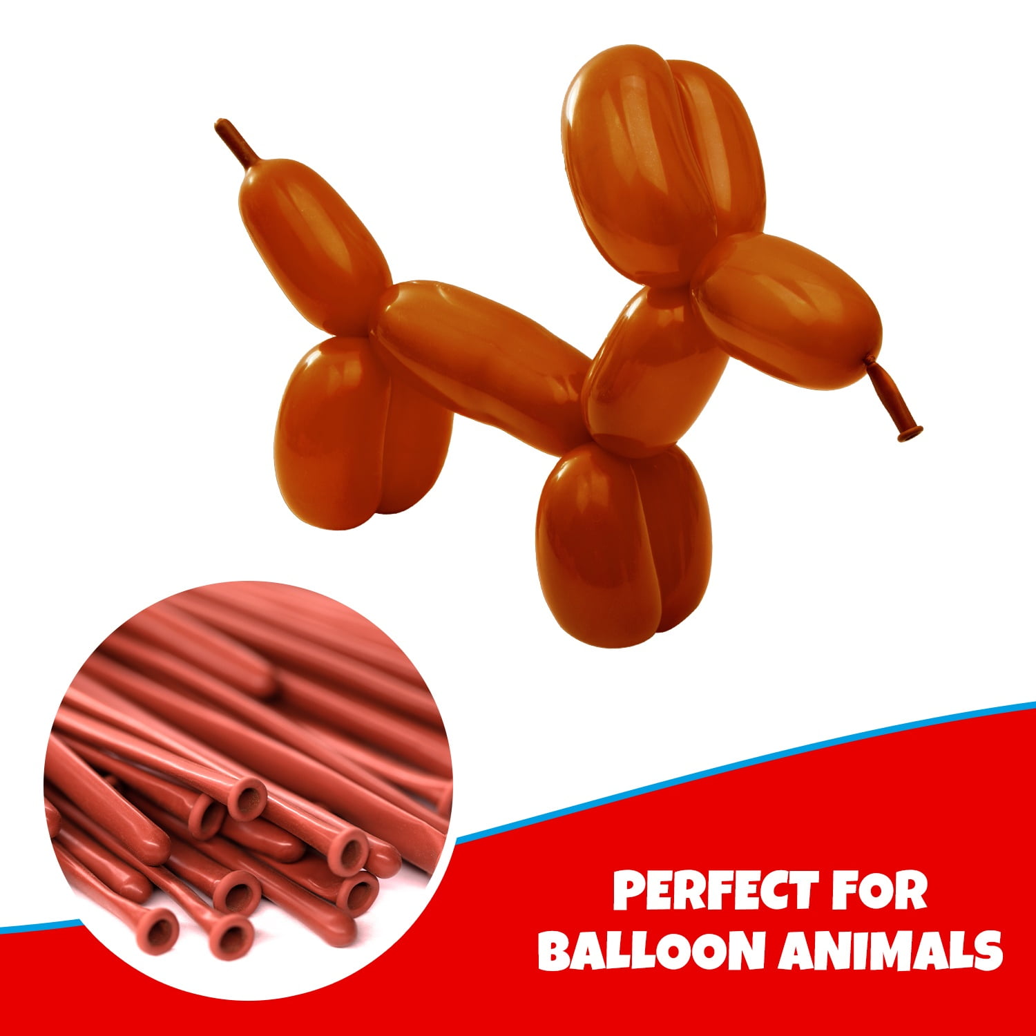 Clownatex 260 Long Twisting Aragon Balloons (100 pcs) for Balloon Animals, Latex Twisting Animal Shape Modeling Long Magic Balloons for Kids Party, Clowns, Birthdays, Weddings