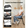 thumbnail image 4 of KFFKFF 6 Pack Folding Chairs, Foldable Leather Chairs with Heavy Duty Metal Frame & Padded Cushion, Portable Folding Card Table Chairs, Stackable Seats, Black, 4 of 9