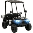 thumbnail image 1 of Qaba 24V 2 Seater Electric Car for Kids w/ Remote Control, Black, 1 of 10