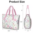 thumbnail image 3 of Tote Bag for Women - Pioneer Flower Shoulder Bag - Large Utility Work Duffle Bag with Zipper Handbag for Travel, Work, Sprots, 3 of 5