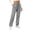 Gray, variant on Women's Wide Leg Sweatpants Elastic High Waist Patch Pockets Cuffed Hem Daily Wear Sweatpants, S-3XL