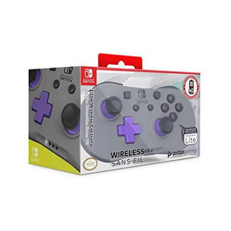 PDP Gaming Little Wireless Controller, Grey/Purple - Nintendo Switch
