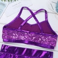 thumbnail image 6 of Zaldita Kids Girls Sequins Crop Top and Shorts Set Ballet Dance Gymnastics Outfits Jazz Hip-hop Dance Costumes Purple 10-12, 6 of 7