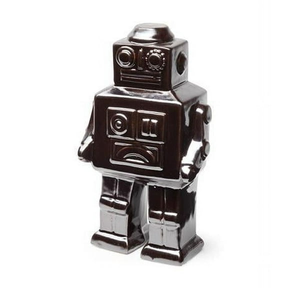 Metal Robot Shaped Sculpture, Brown & Silver