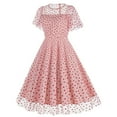 thumbnail image 1 of Liquidation d'Économies d'Été Iumwxz Robes à Col Rond à Manches Courtes pour Femmes Robe en Tulle Tunique à Fermeture Éclair Robe de Princesse Robe à Motif de Cœur Robes pour Femmes Robes Tendance pour la Saint-Valentin, 1 of 8