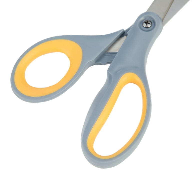 Titanium Bonded Scissors, 8 Long, 3.5 Cut Length, Gray/Yellow Straight  Handle - Zerbee