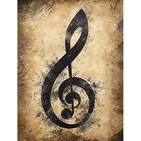 Music Note Decor Canvas Painting， Treble Clef Art Print， Suitable for Decorating Living Room， Bedroom， Music Studio， Office，