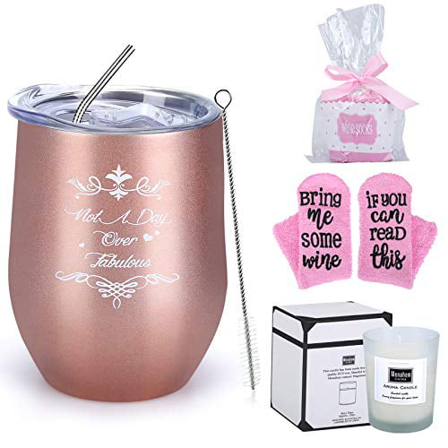 30th Birthday Gifts for Women-Behind You All Your Memories Before You All Your Dream Happy 30 Year Old Birthday Gifts Ideas for Her Friends Wife Stainless Steel Wine Tumbler Cup Rose Gold 12oz