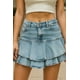 thumbnail image 3 of Mini falda con doble vuelo Mezclilla claro Grande, 3 of 3