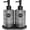 Grey&black, variant on Green Glass Soap and Lotion Dispenser Set with Tray by Brighter Barns - Liquid Hand Soap Dispenser and Pump - Bamboo Bathroom Accessories & Modern Bathroom Decor (Green)