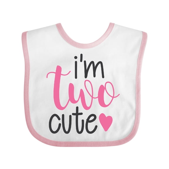 Inktastic I'm Two Cute Birthday Girls Baby Bib